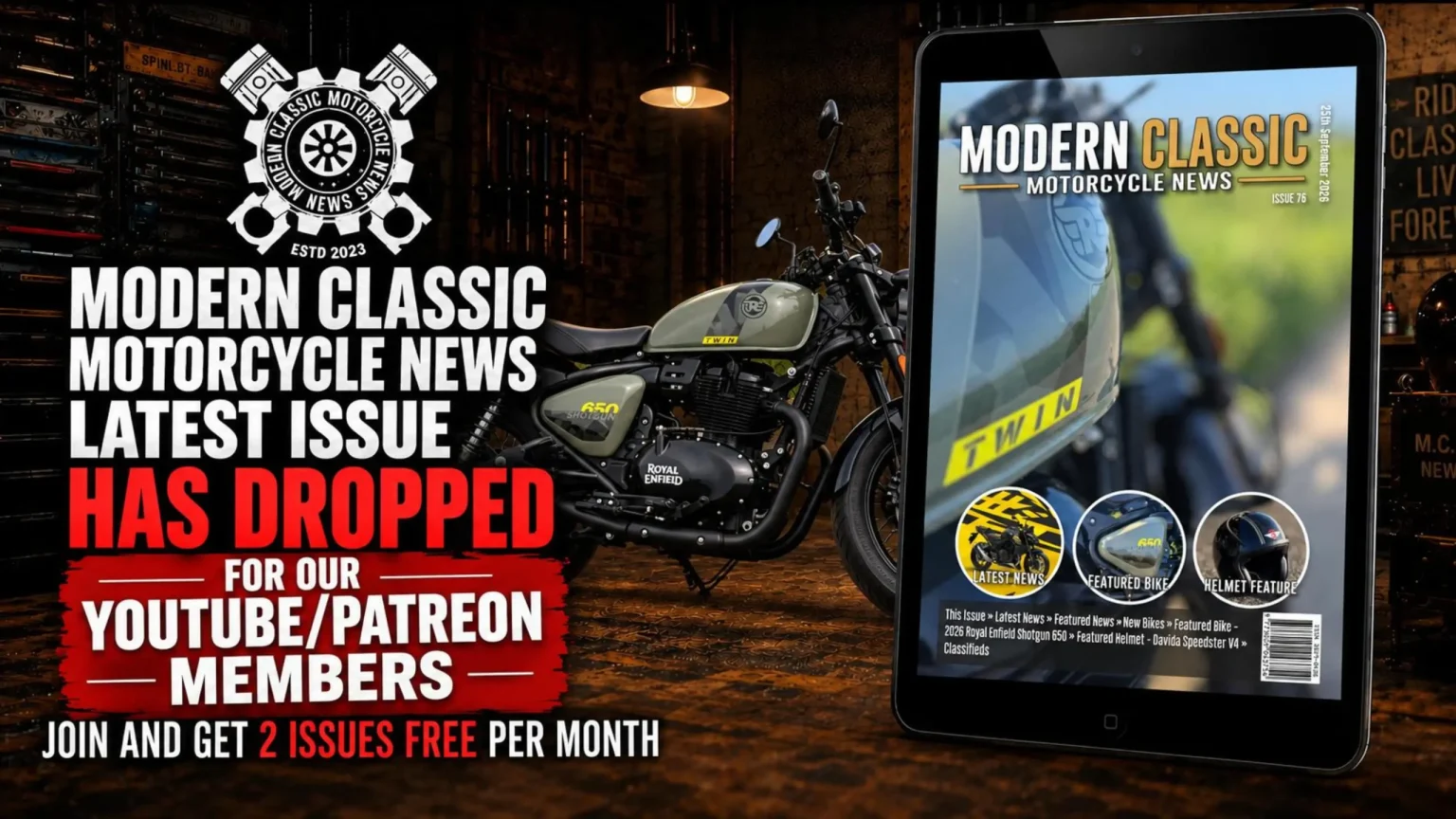 Modern Classic Motorcycle News Issue 76 Has Dropped For Youtube/patreon Members